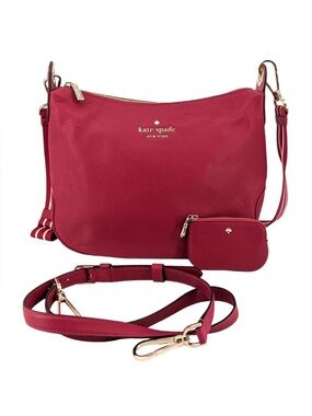 Kate Spade Rosie Large Pebbled Leather Crossbody Bag - Dark Raspberry